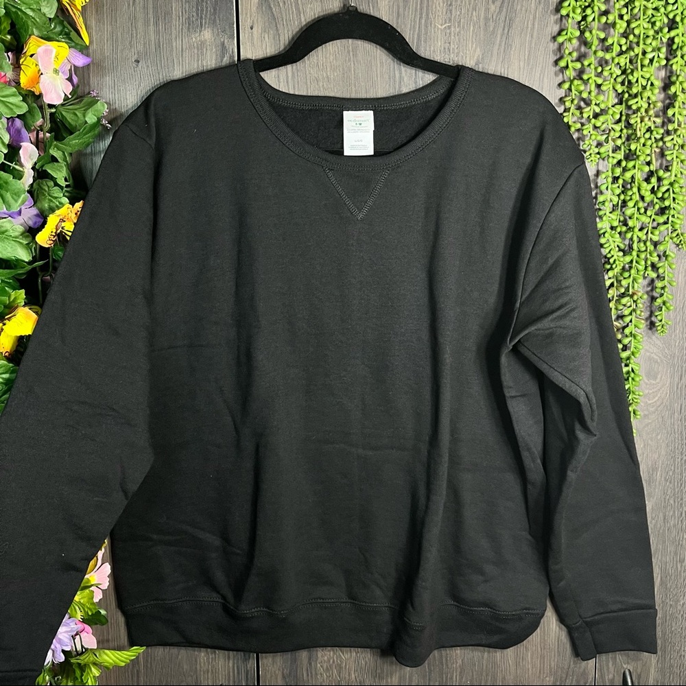 3/$30nwot Hanes Ecosmart Black Crew Neck Sweater Size Large View 4